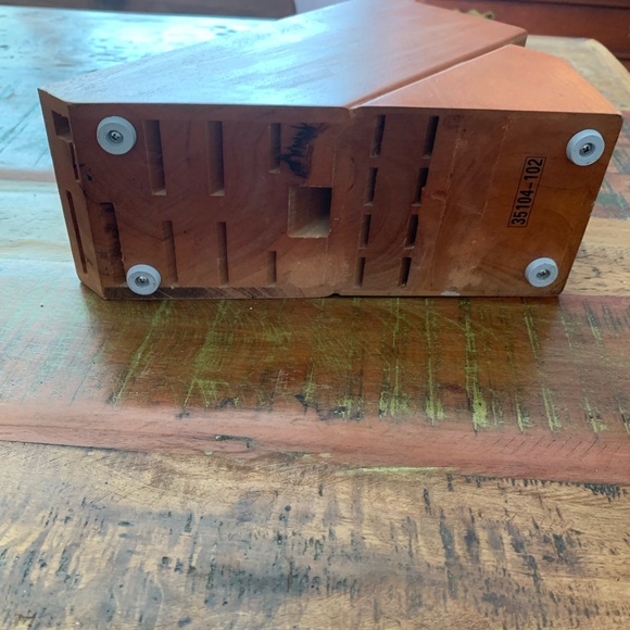 Zwilling JA Henckels Knife Block 18 Slot Wooden Holder Only Steak Chef used - Picture 7 of 10